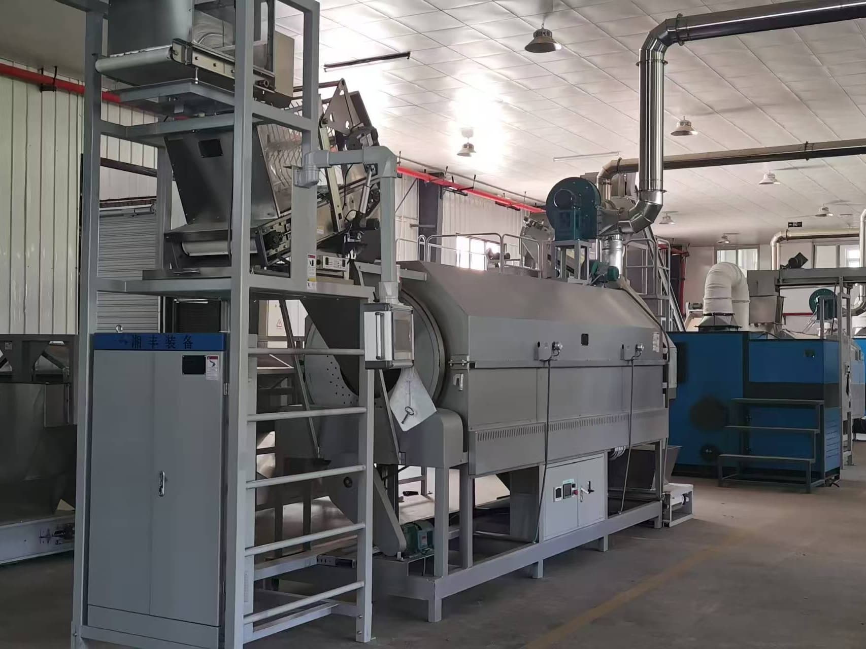 Tea leaves being processed in a tea production facility