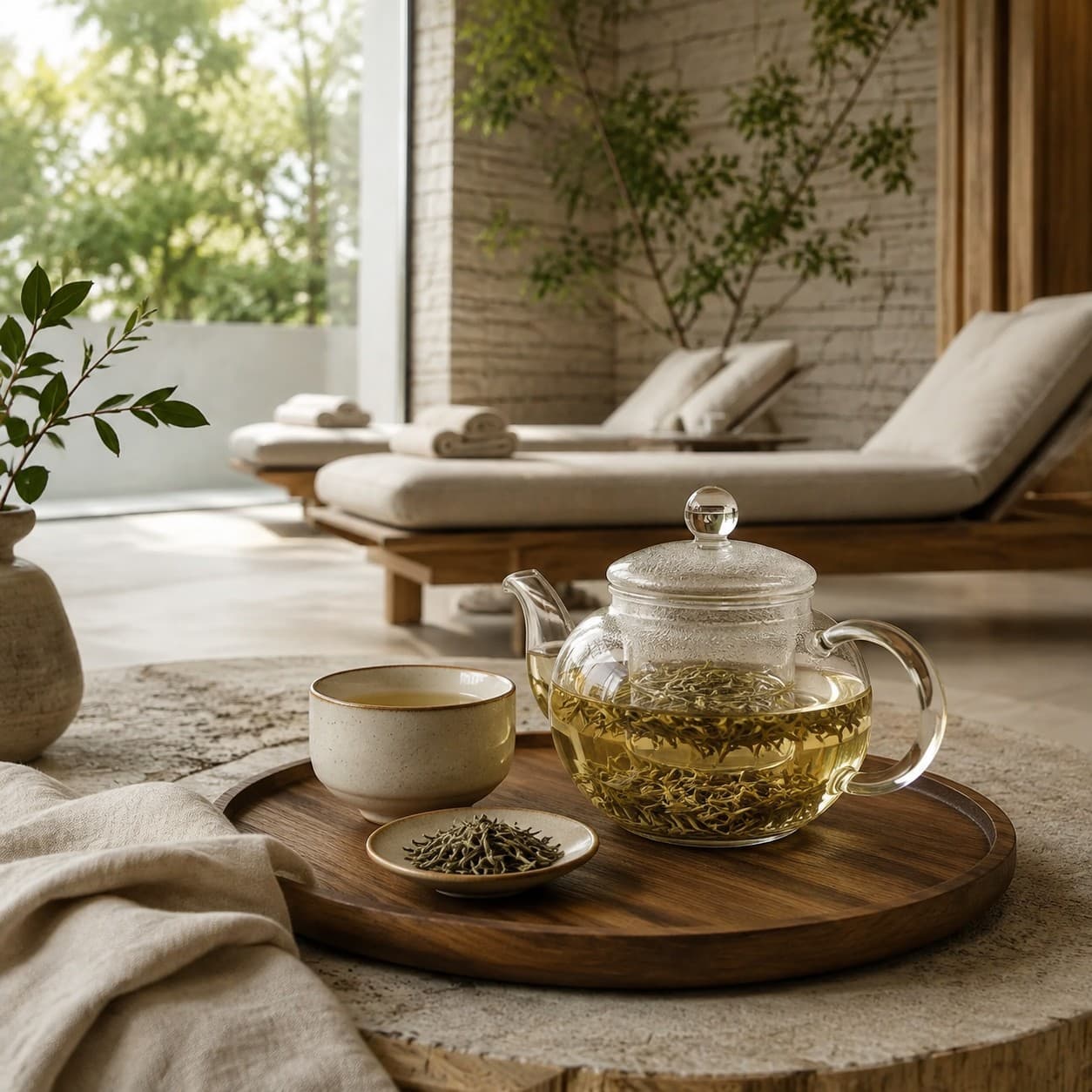 Spa and wellness tea service