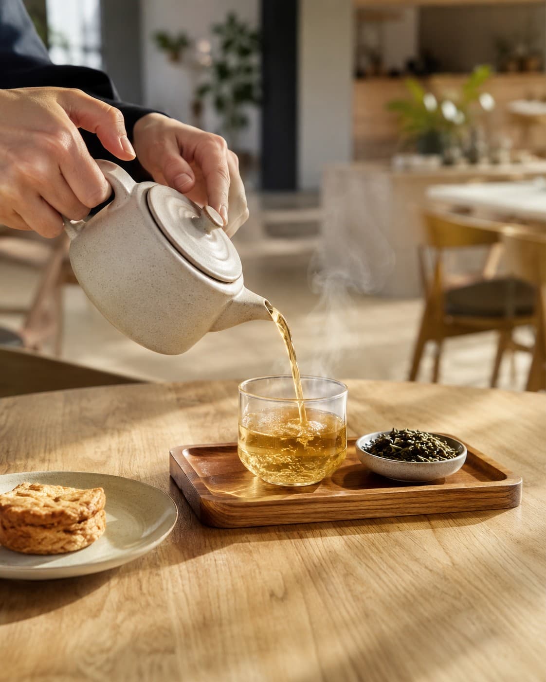 Custom tea packaging presentation for cafés